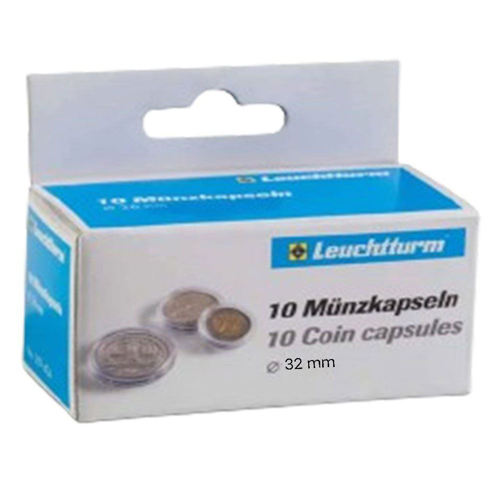 Münzkapseln von Leuchtturm 10pk (aus Größe 30-39)