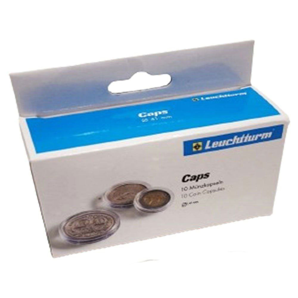 Cápsulas de monedas Leuchtturm 10pk (del tamaño 40-49)