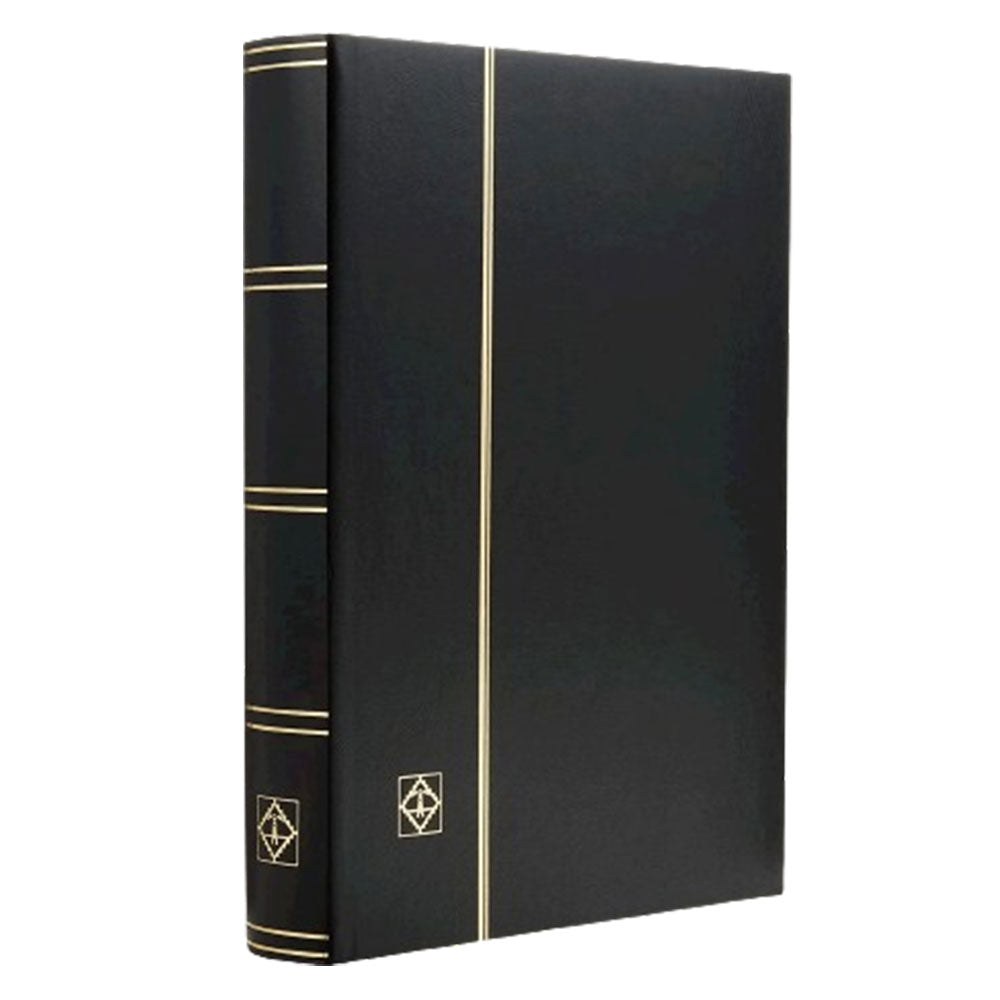 Padded Leatherette A4 Stockbook w/ 64 Black Pages