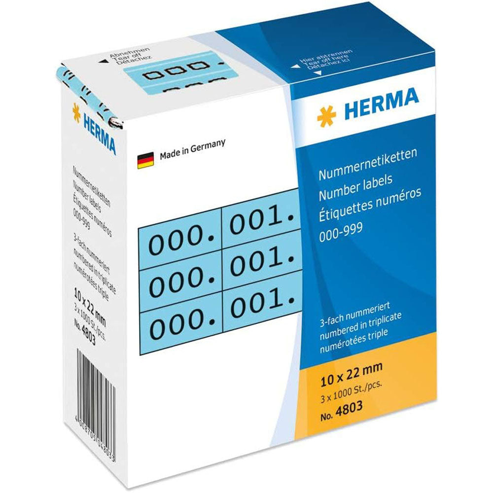 Herma trzykrotnie etykiety liczbowe 1000pc (10x22 mm)