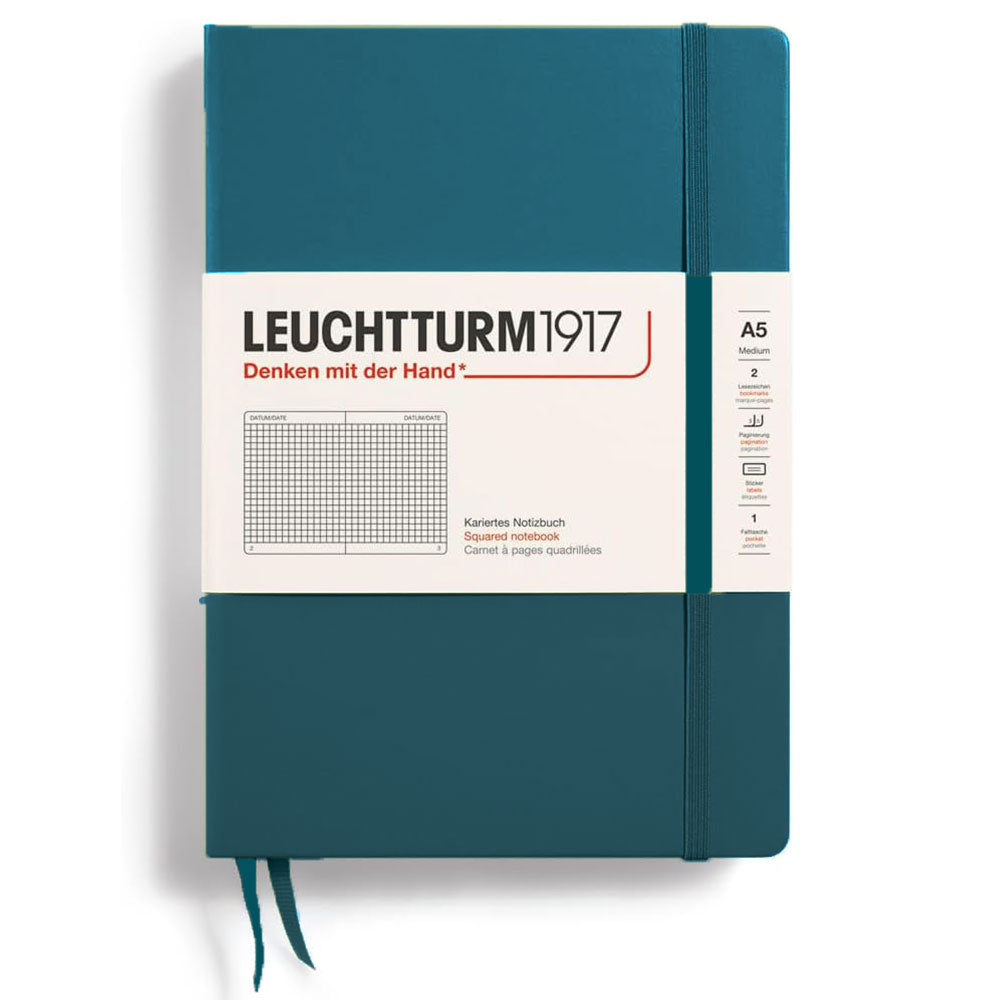 Leuchtturm Hardcover Squared Notebook A5 (grøn)