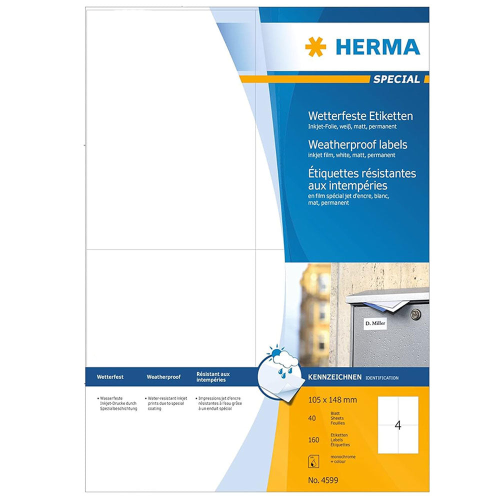 Herma Weatherproof Inkjet Etykiety A4 40pc