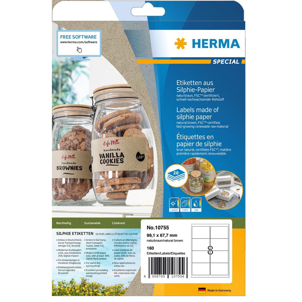 Herma Silphie Paper etykiety A4 20pc (naturalne)