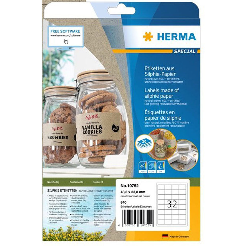 Herma Silphie Paper etykiety A4 20pc (naturalne)