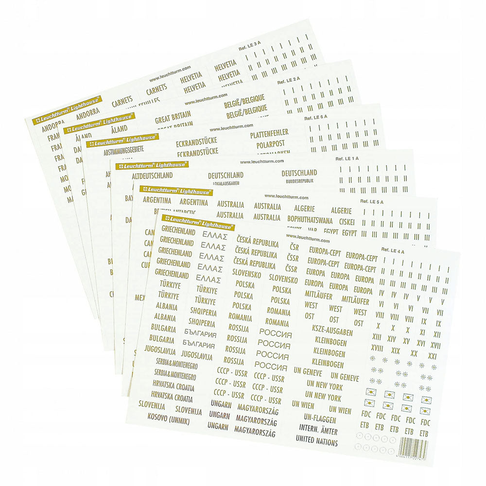 Leuchtturm GB SD & Balt Names & Symbols Labels (Clear/Gold)