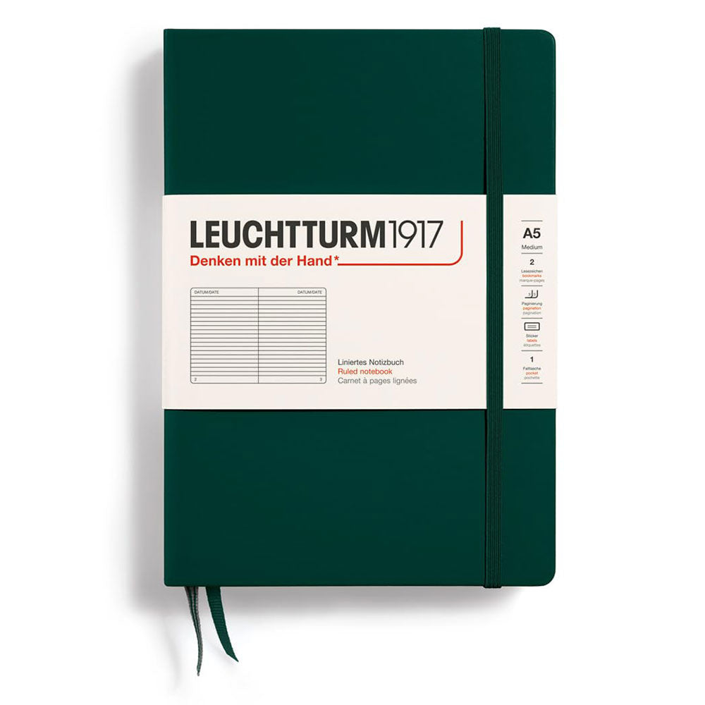 Leuchtturm Hardcover styrde anteckningsbok A5 (Green)