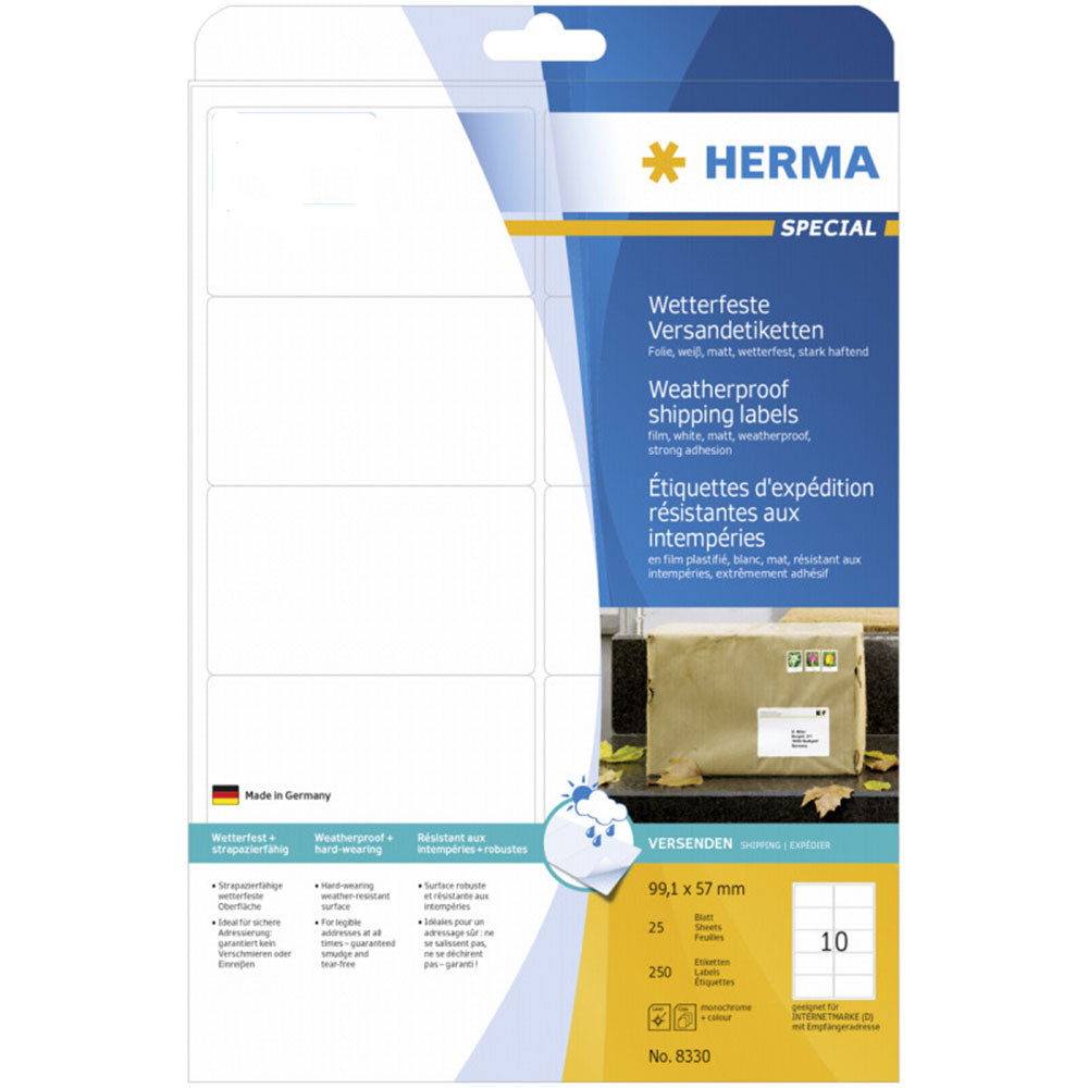 Herma WeatherProof Endery Etykiety A4 (White)