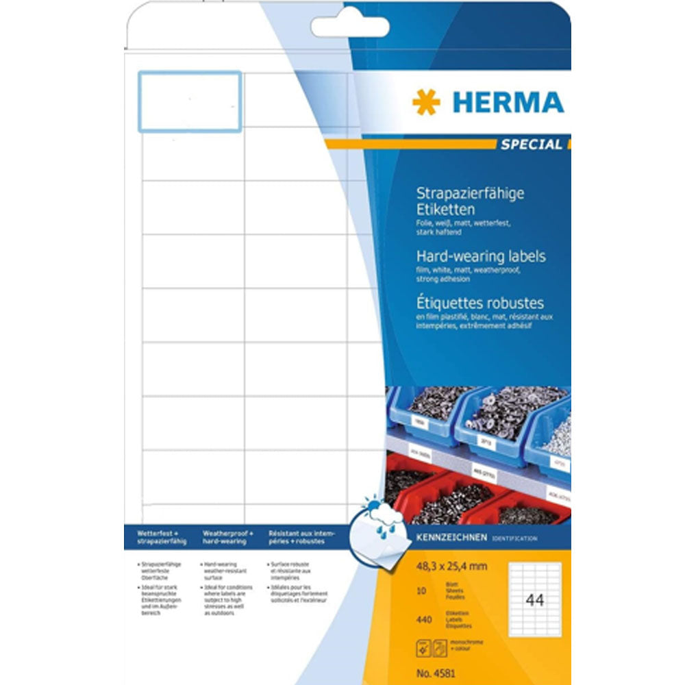 HERMA HART-iført etiketter A4 10pc (White)