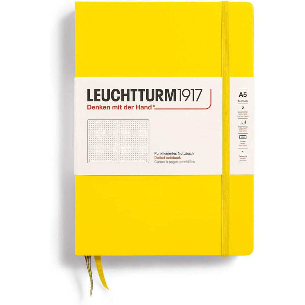 Leuchtturm Hardcover prikket notebook A5 (gul)