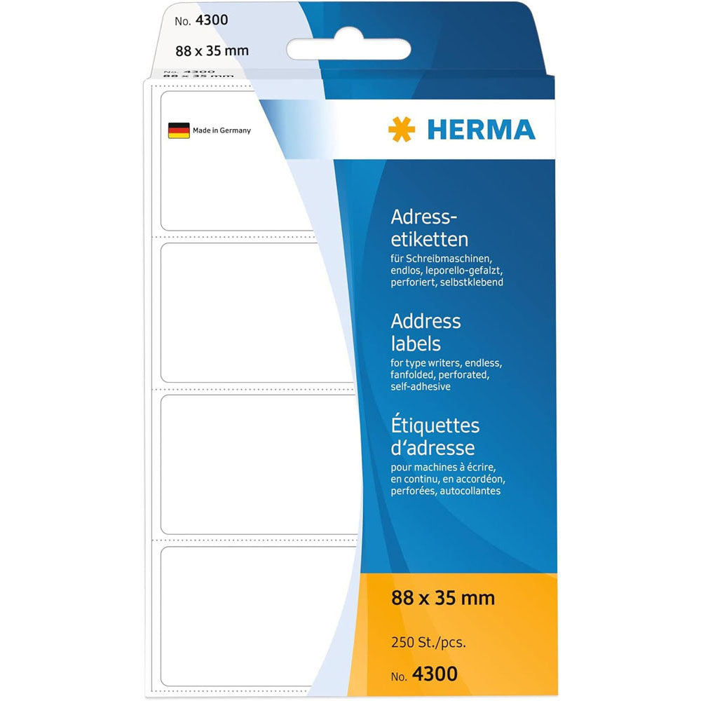 Herma Fanfolded Adres Etyels White 250pc