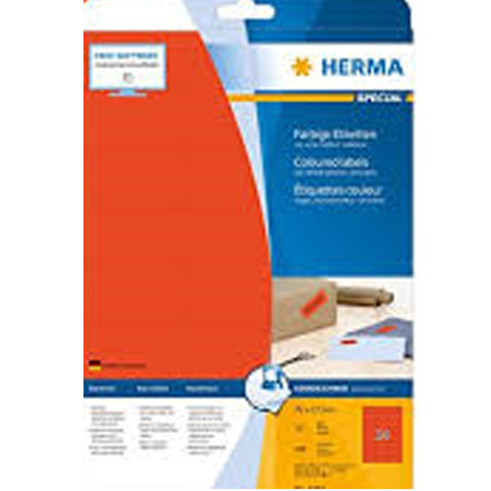 Herma farvede etiketter A4 100pc (70x37mm)