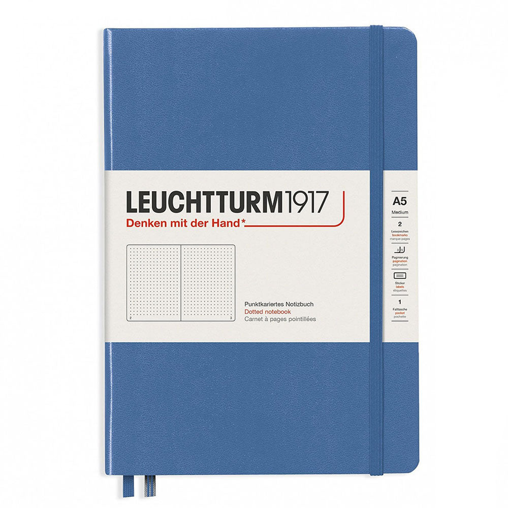 Leuchtturm inbunden prickad anteckningsbok A5 (blå)