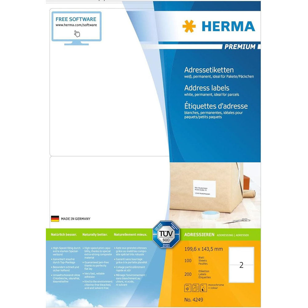 Herma Premium Adressetiketter 199,6 mm 100 pc