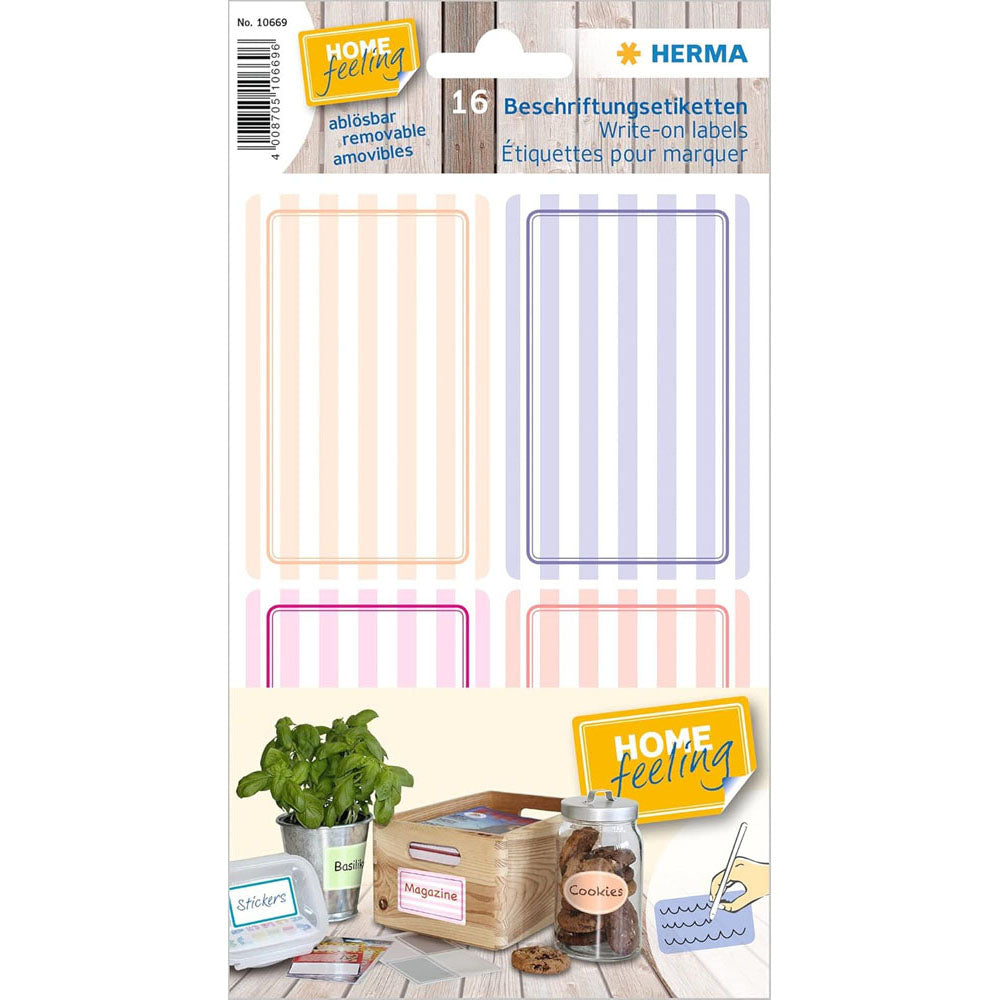 Herma Movable Striped Write-Onラベル（52x82mm）