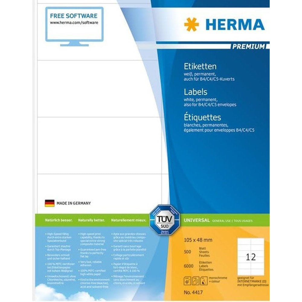 Herma Premium Labels A4 105mm 500 st