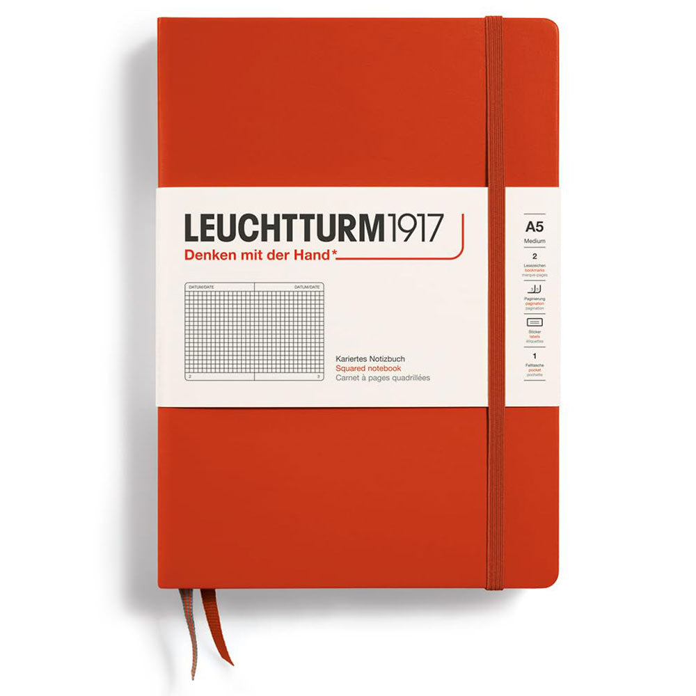 Leuchtturm w twardej oprawie notatnik A5 (czerwony)