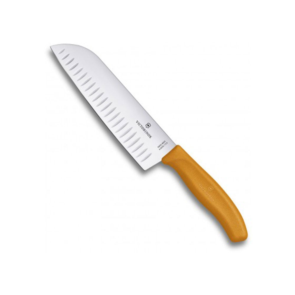 Klasyczny karbowany szeroki nóż Santoku Blister 17 cm