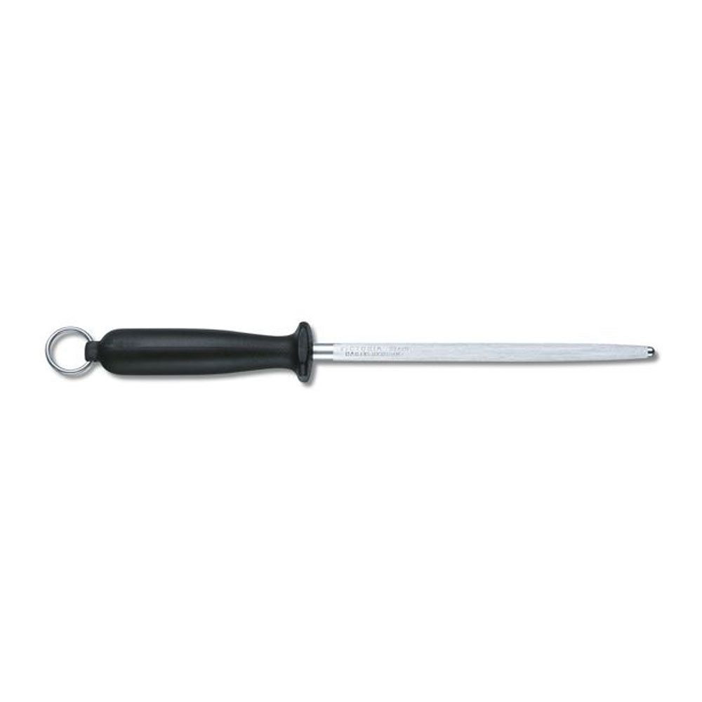 Acero de afilado de cocina de corte fino medio 27 cm (negro)