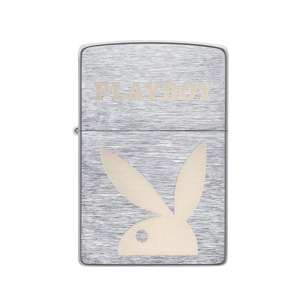 Zippo Playboy cepillado cromado a prueba de viento