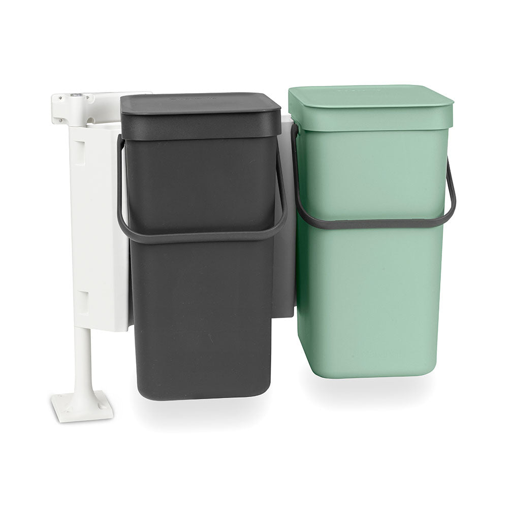 Brabantia Classy & Go Double Waste Bin (Jade Grn & Gray)