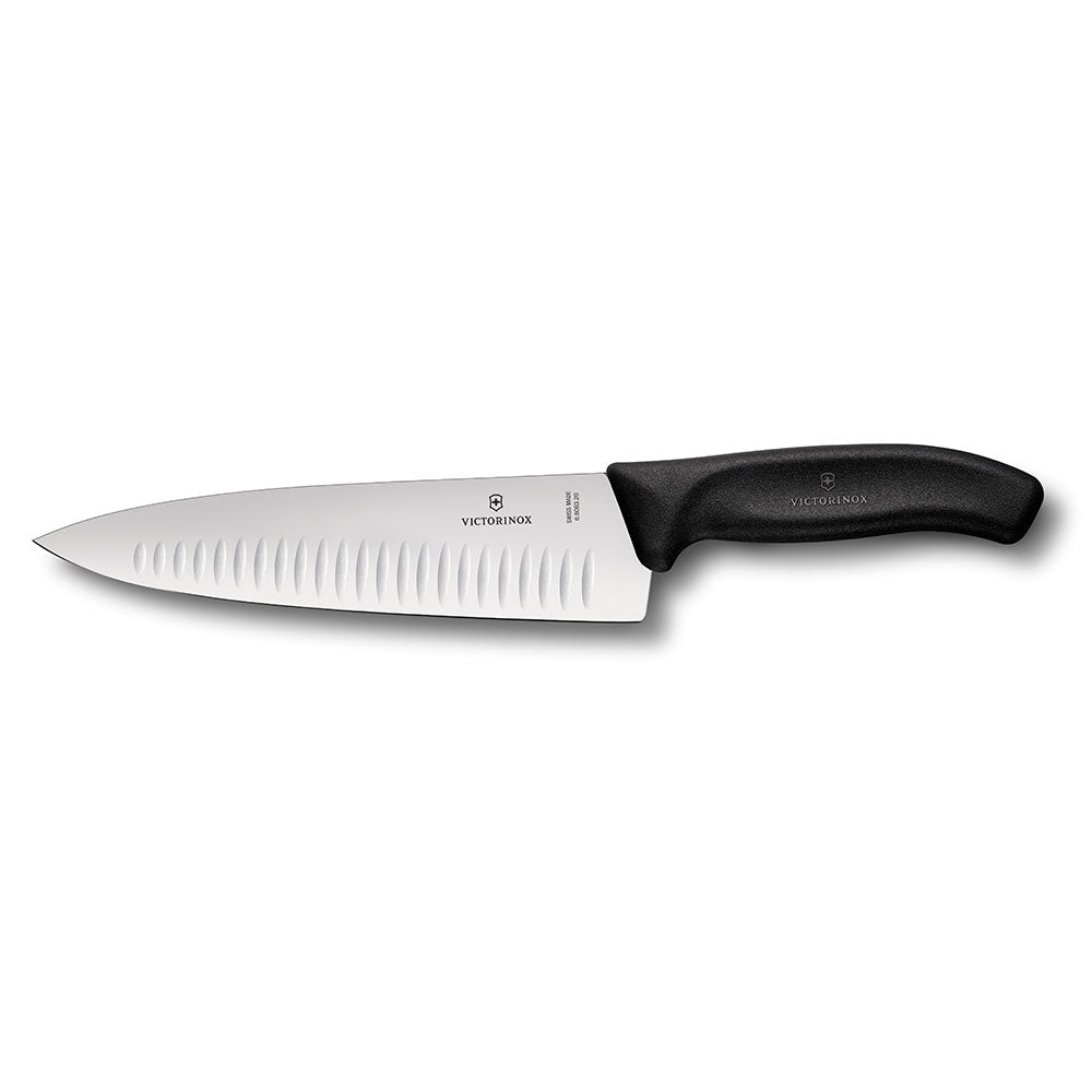 Ekstra bred riflet blad kogekniv 20 cm