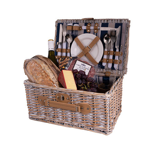 Avanti Hampton Stripe Pattern Lining Picnic Basket