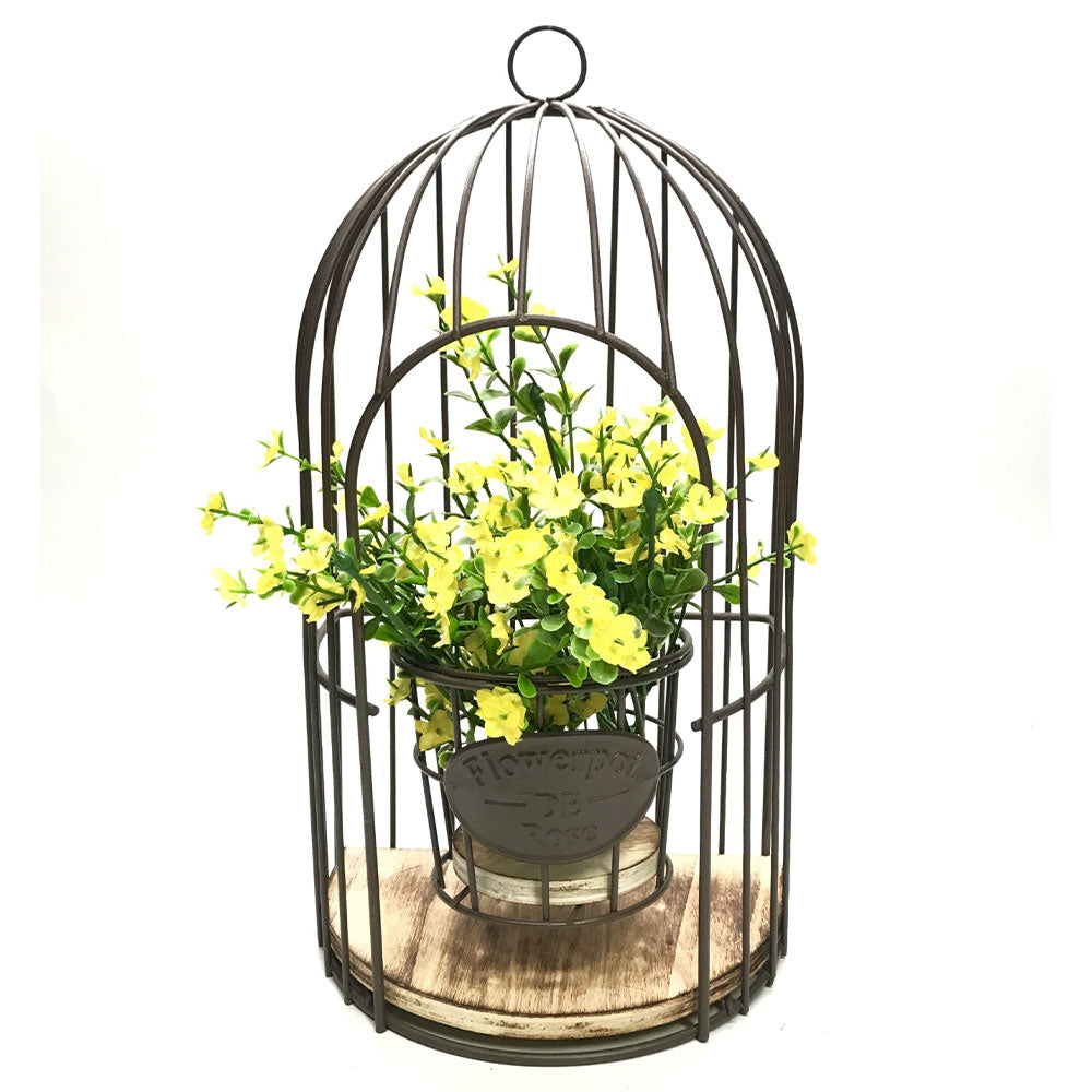 Birdcage med blomsterindretning