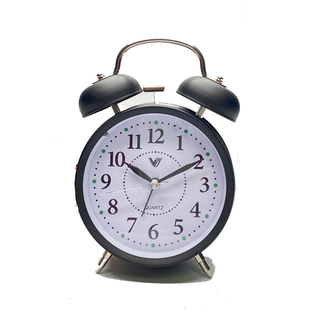 Metal Twin Bells Table Alark Clock com luz