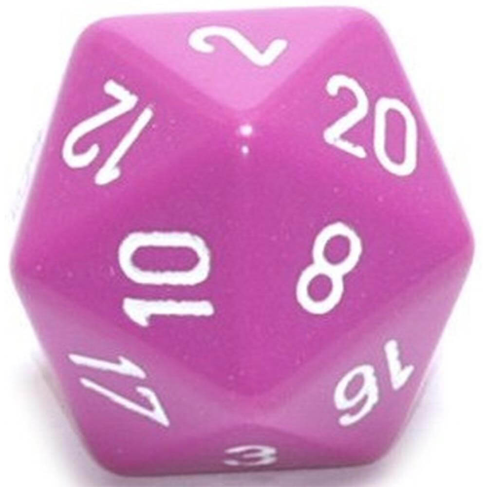 D20 terninger uigennemsigtige (34 mm)