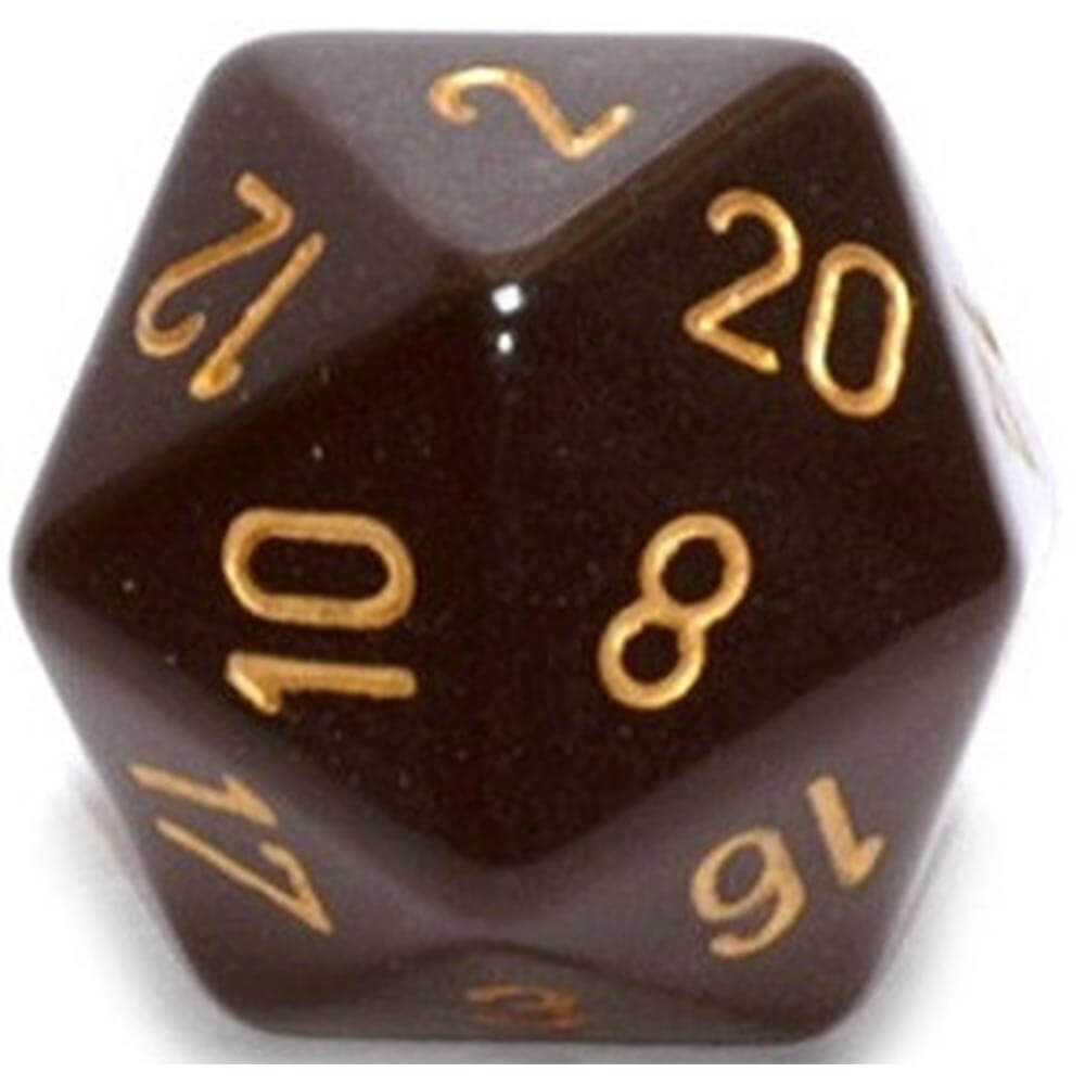 D20 terninger ugjennomsiktig (34 mm)