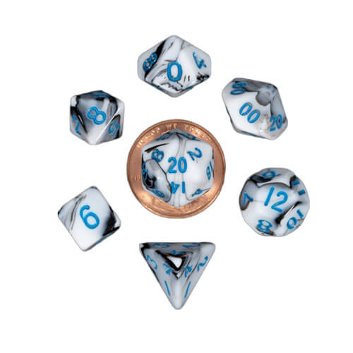 MDG Mini Polyhedral Dice Set (w/ Blue No.)