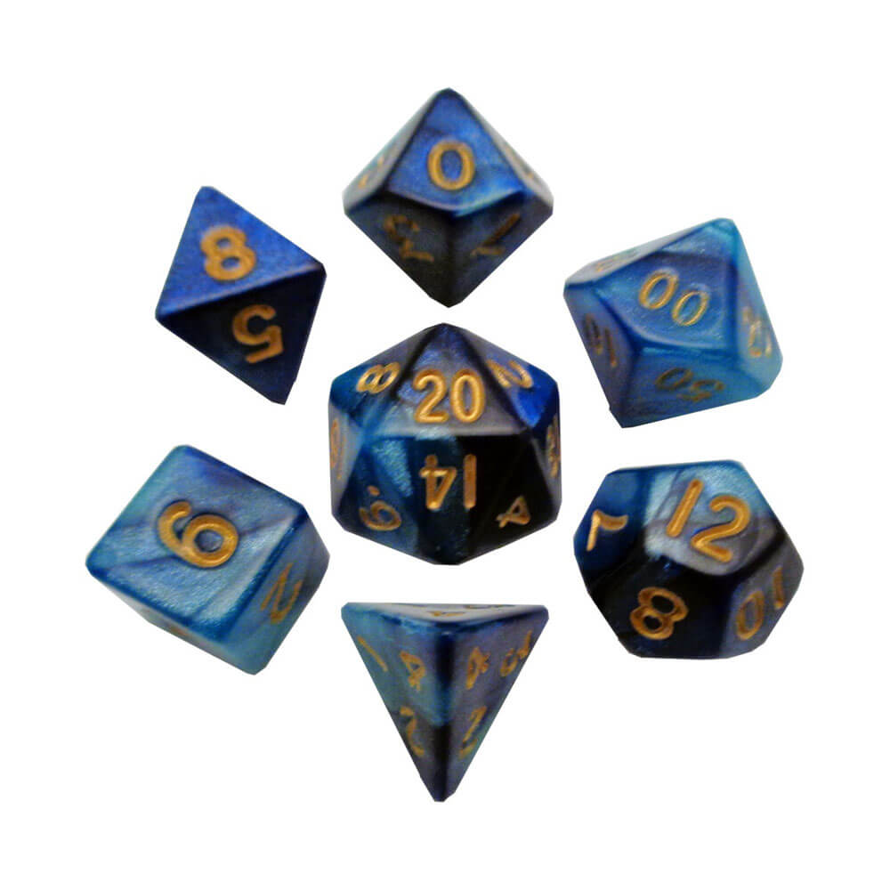 MDG Mini Poly Dice Set (w/ złoto)