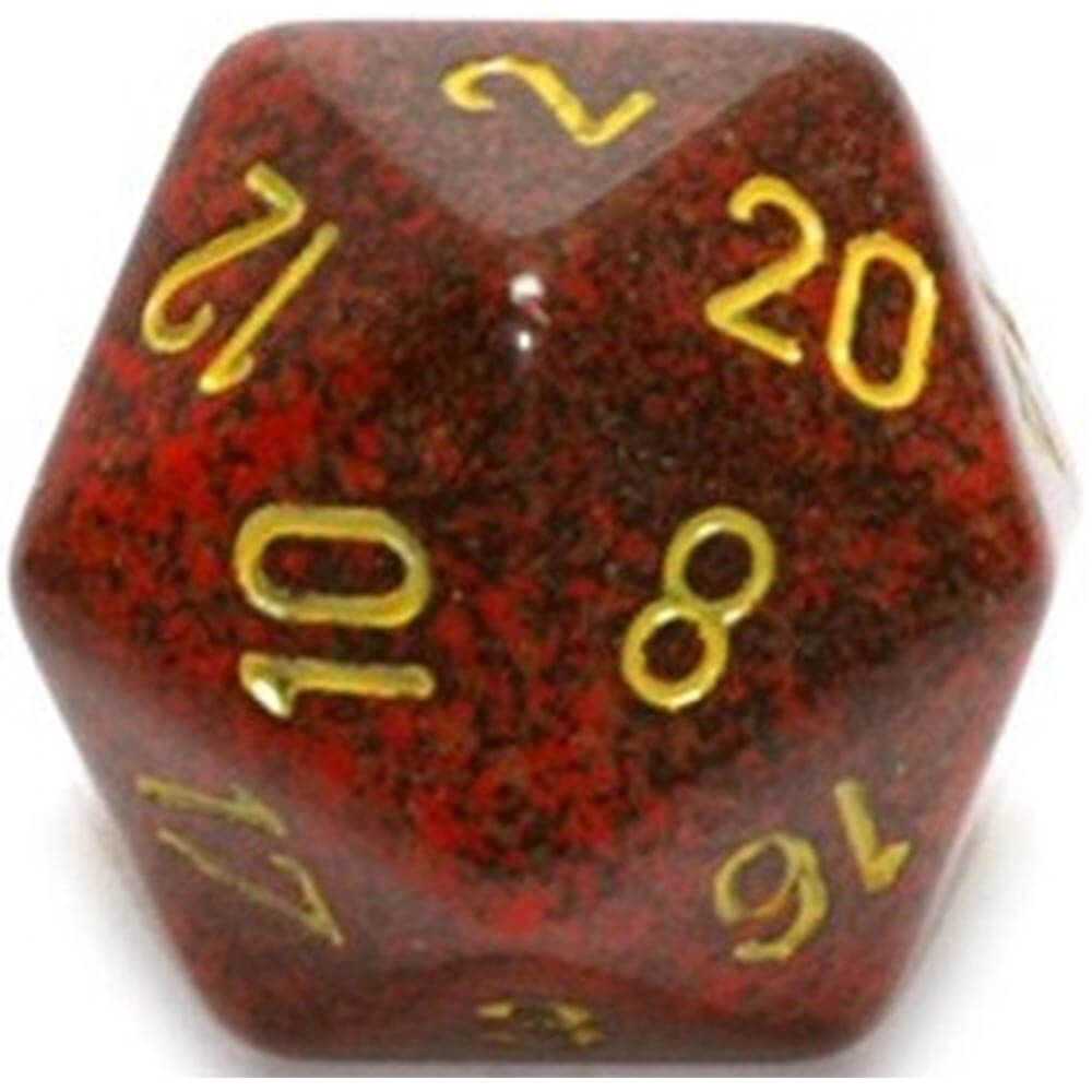 D20 terninger flekkete (34mm)