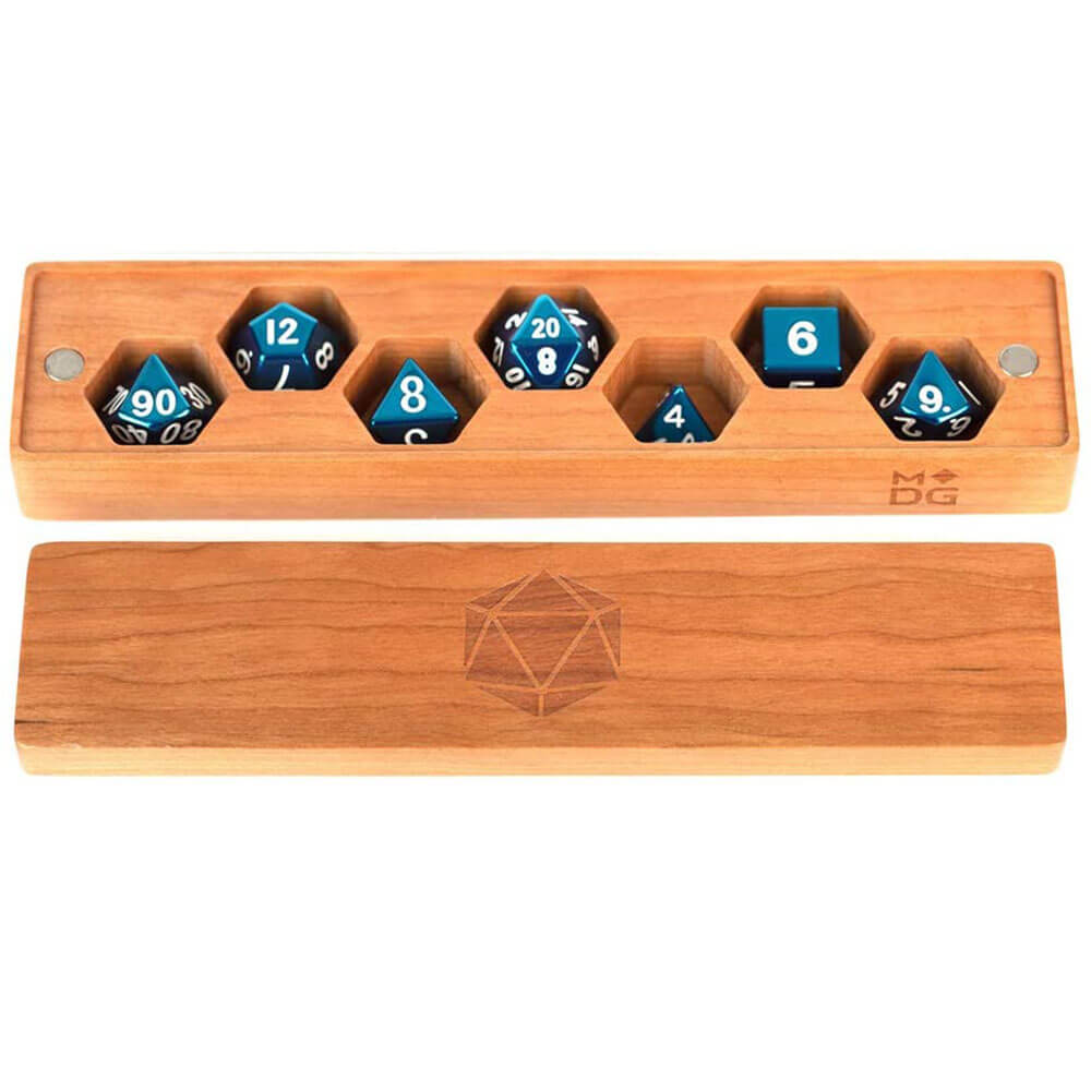 Metallisk terning GamePremium Wood Dice Vault