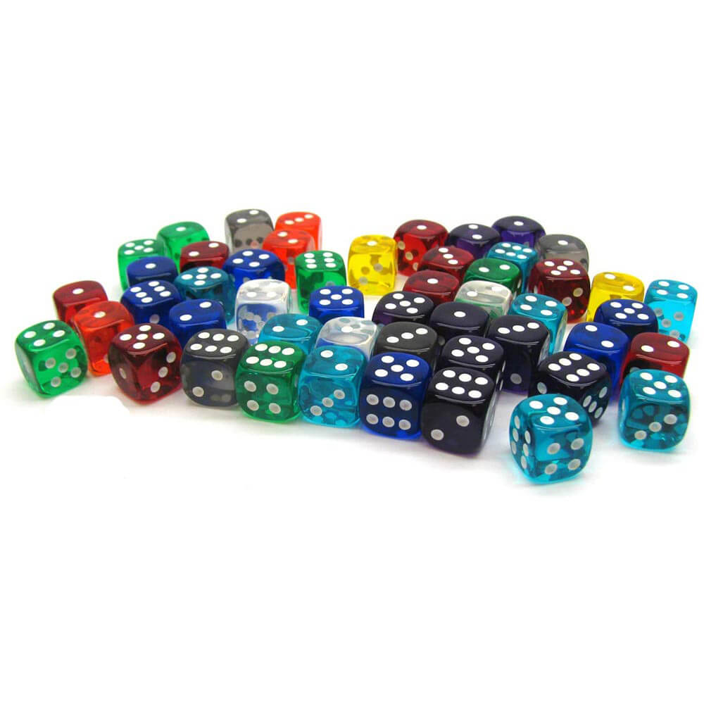 D6 Dice assorti de 12 mm (50 dés)