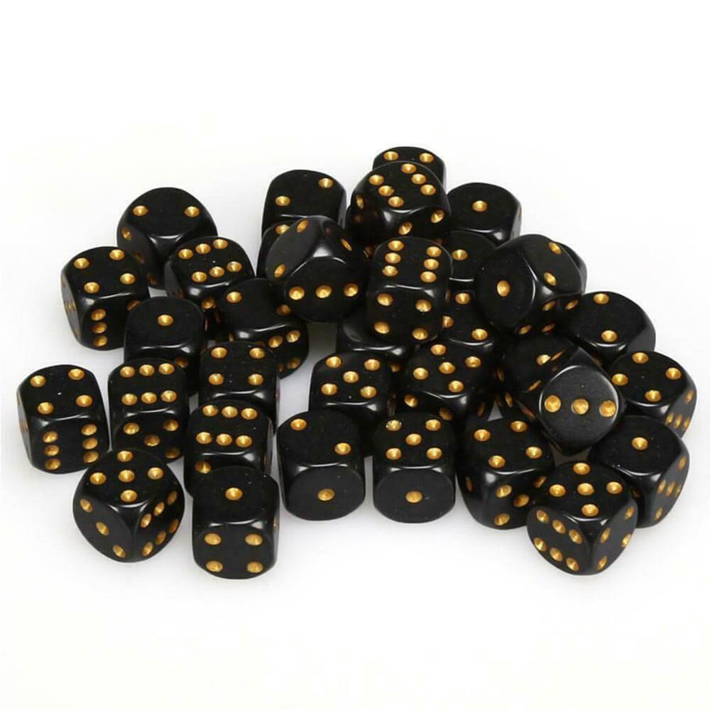 D6 terninger ugjennomsiktig 12mm (36 terninger)