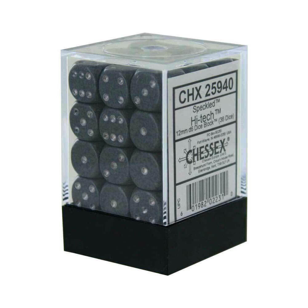 D6 Dice moucheté de 12 mm (36 dés)