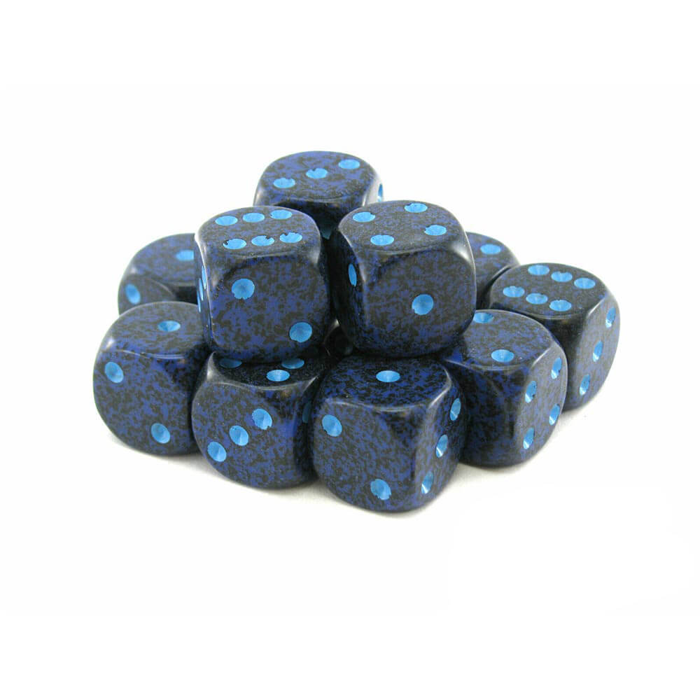 D6 DICE SPECKLADED 16mm (12 dados)