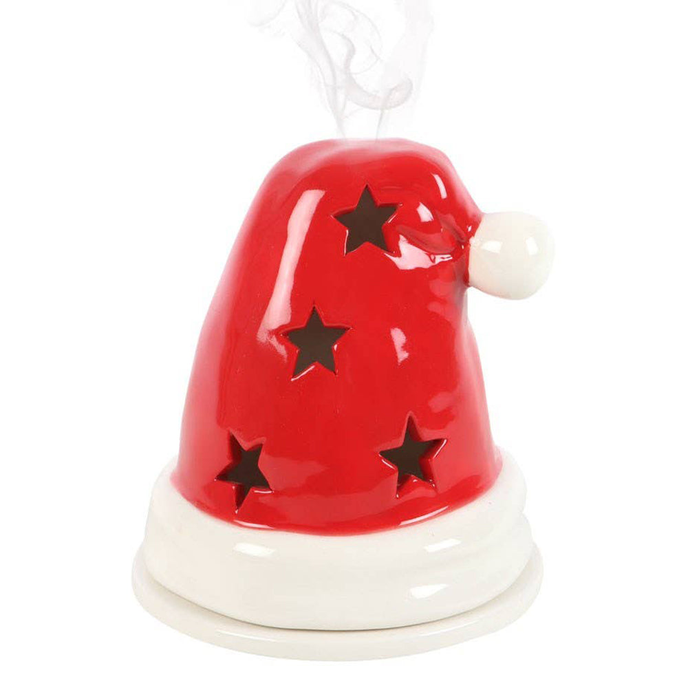 Santa Hat Incense Cone and Tealight Ceramic Burner