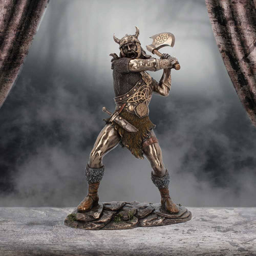 Berserker Bronze Viking Medium Warrior Figurine with Axe