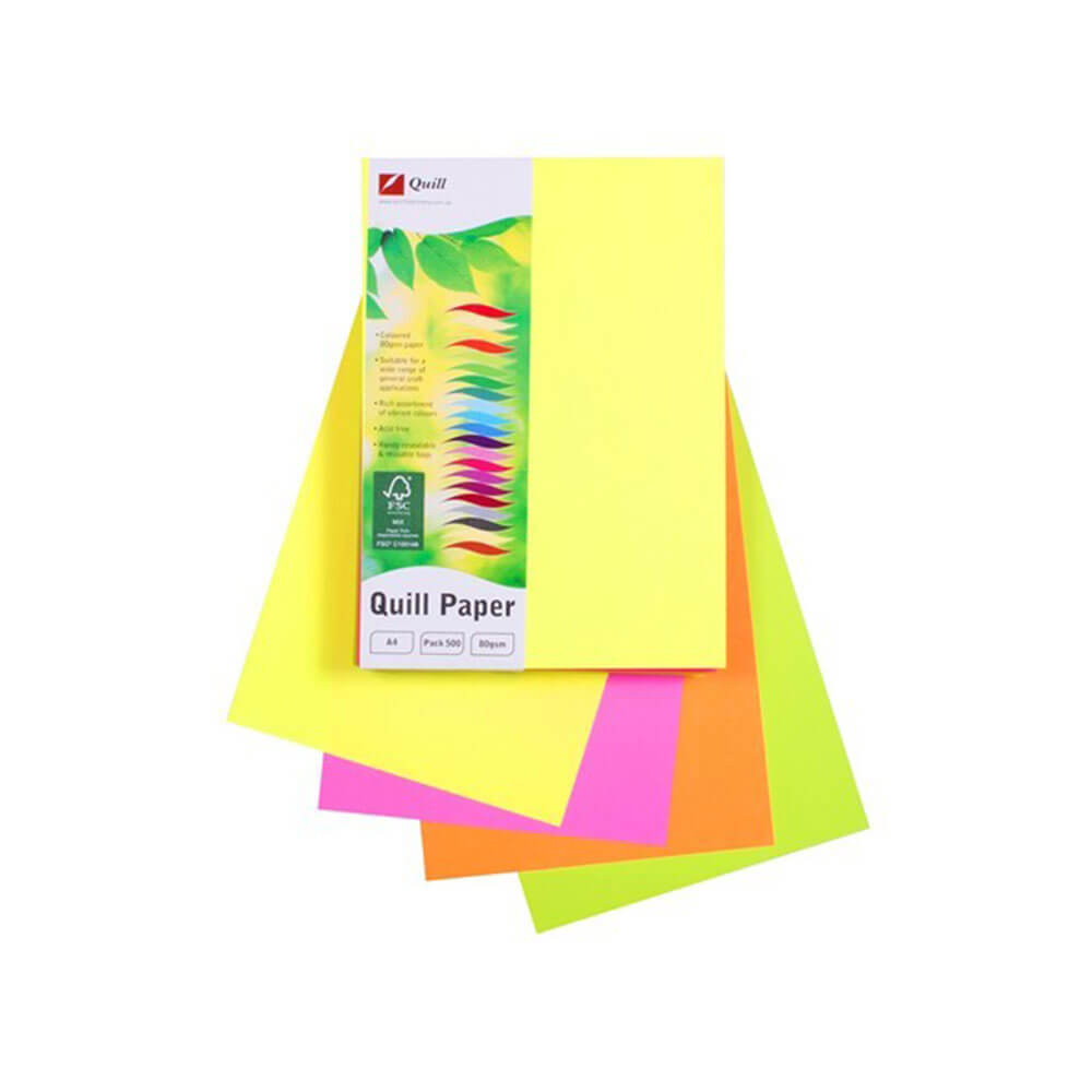 Quill Copy Paper A4 (500PK) Assorteret