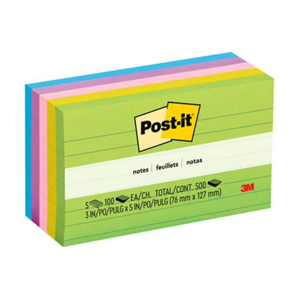 Post-it Notes Lined Diverted 73x123mm (5pk)