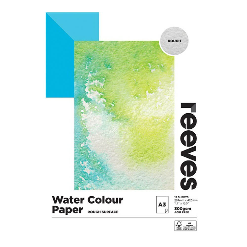 Reeves waterverf ruw papier 300 gsm (12 vellen)