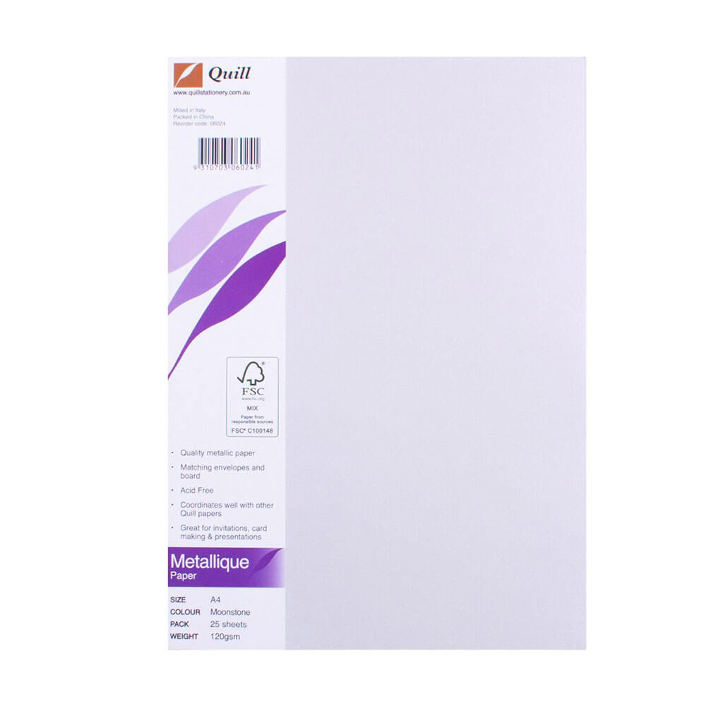 Quill A4 Metalique Paper (25pk)