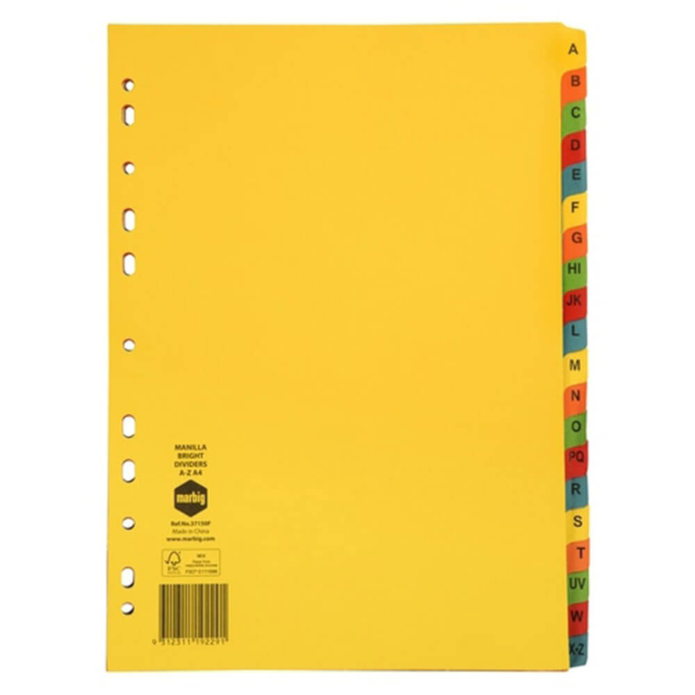 Marbig Manilla Bright Dividers（A4）