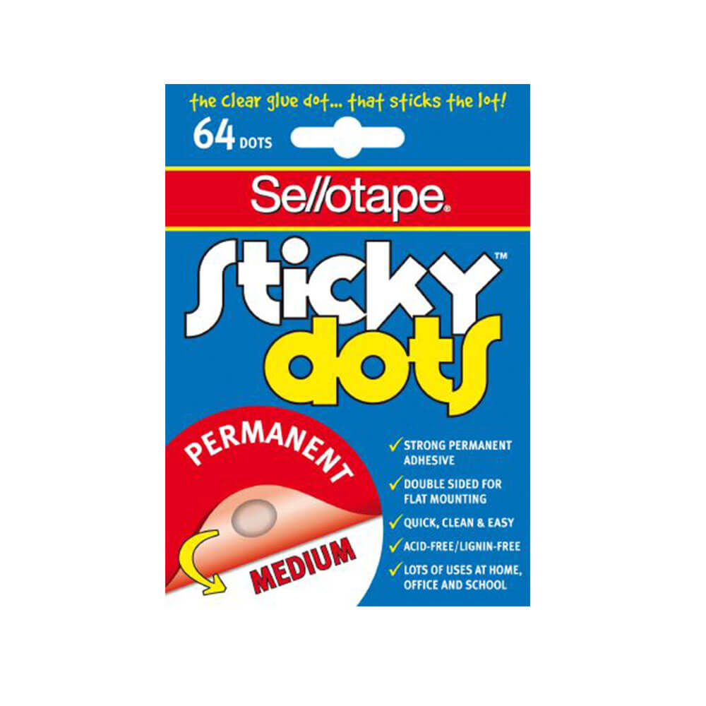 Sellotape Sticky Poots Medium (64 prickar)