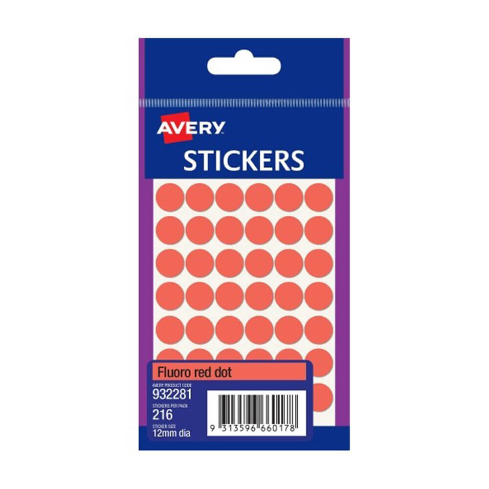 Avery 12mm dot -label (pakke med 10)