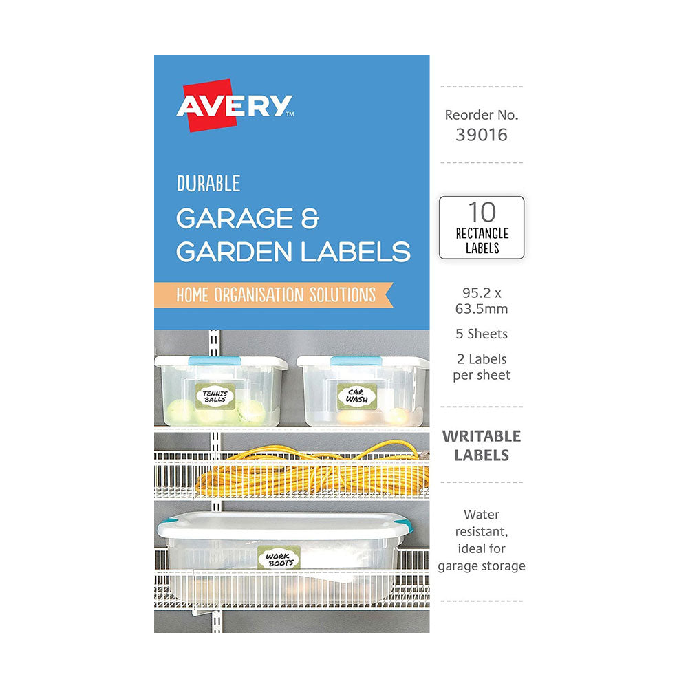 Avery gravura rótulos de garagem 10pcs (95x64mm)