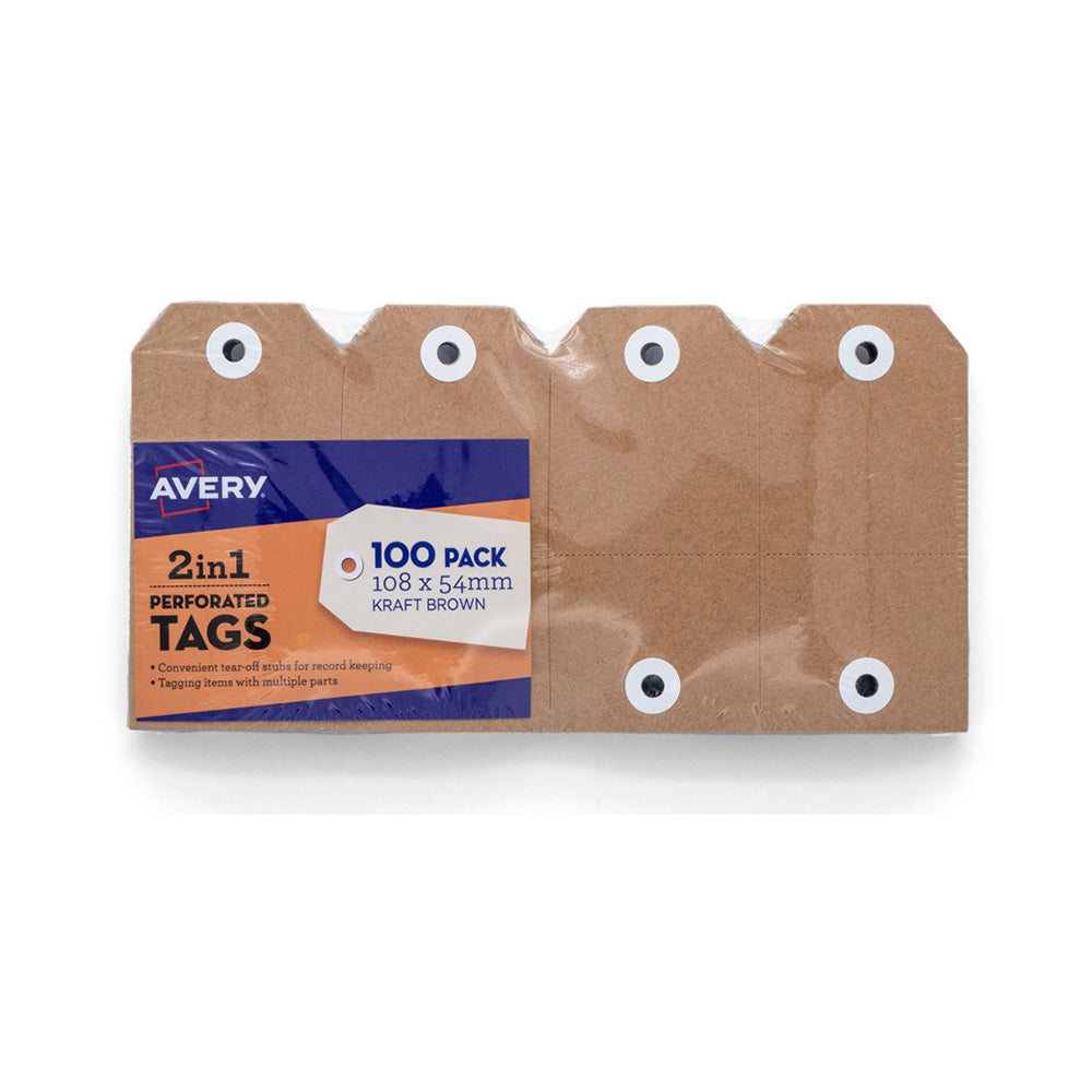 Avery 2-in-1 Kraft-tag (pakket van 100)