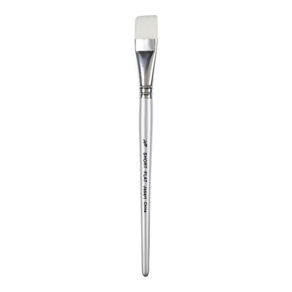 Jasart Taklon Short Flat Brush (bianco)